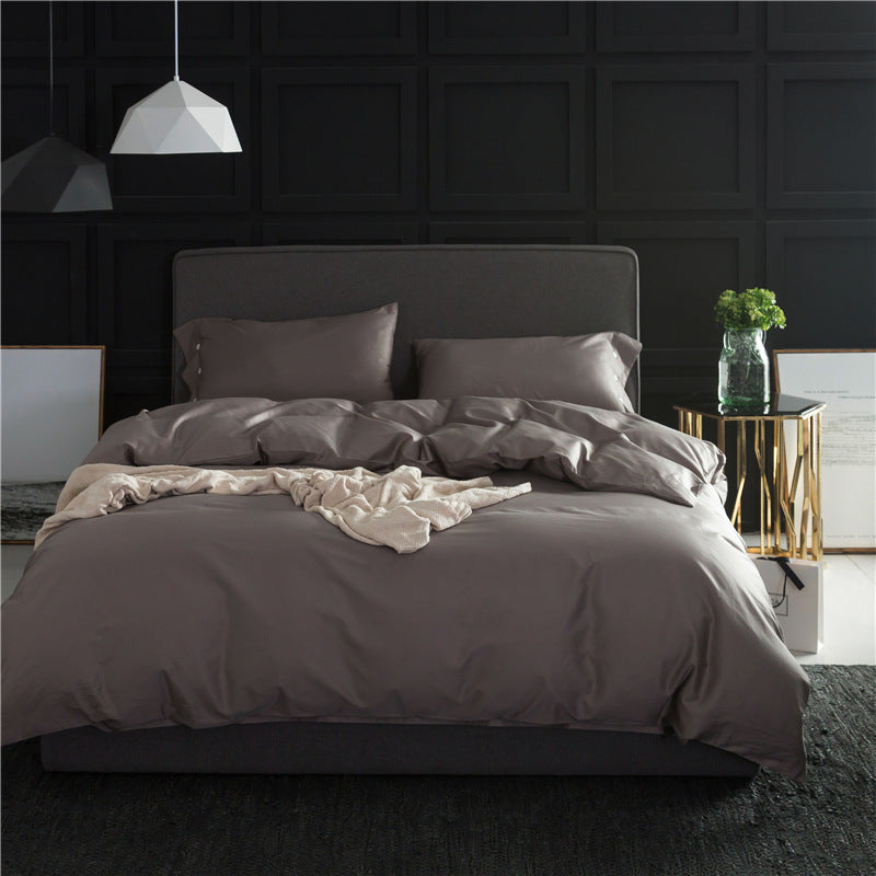 Pure colour four-piece bedding