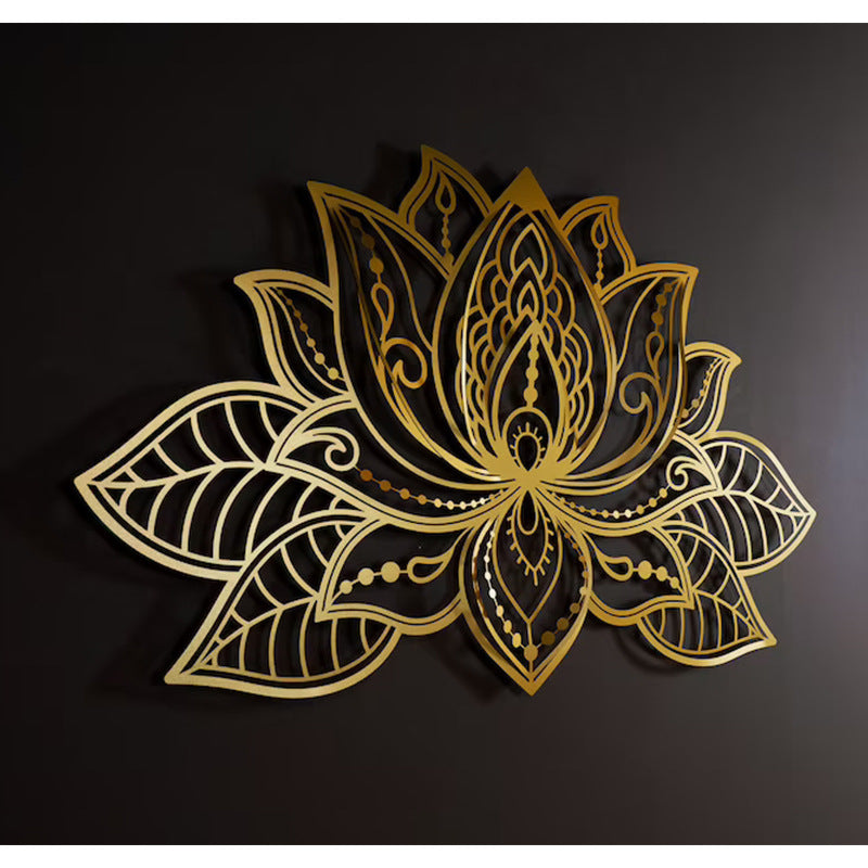 Metal Lotus Wall Art Indoor Outdoor Hanging Pieces