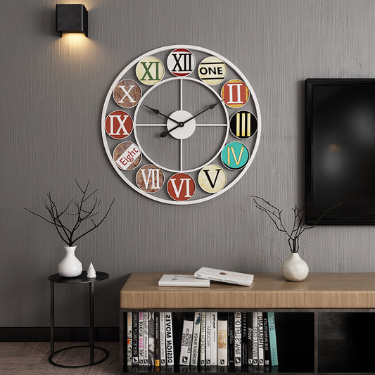 Wrought Iron retro Metal Wall Clock,