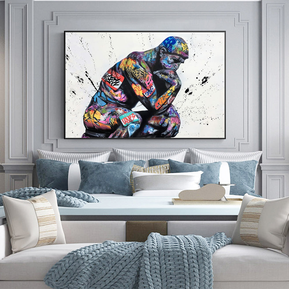 Thinker Man canvas Wall Art Abstract