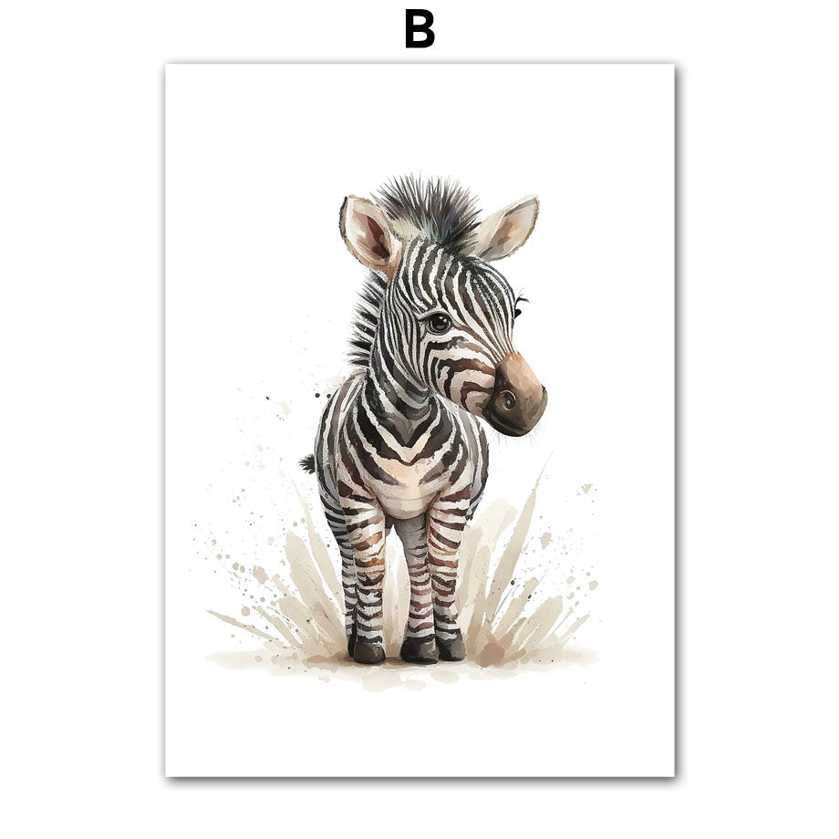 Baby animals , children's canvas wall art