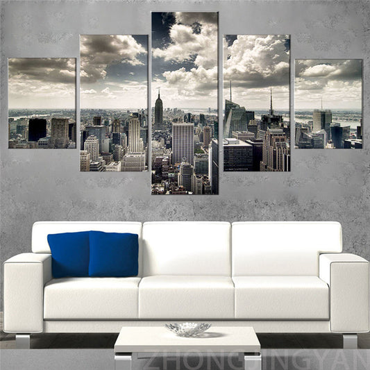 Canvas Wall art 5 Piece city skyline