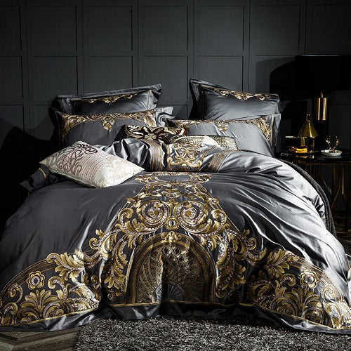 luxury Embroidered Chinese cotton quilt cover bedding