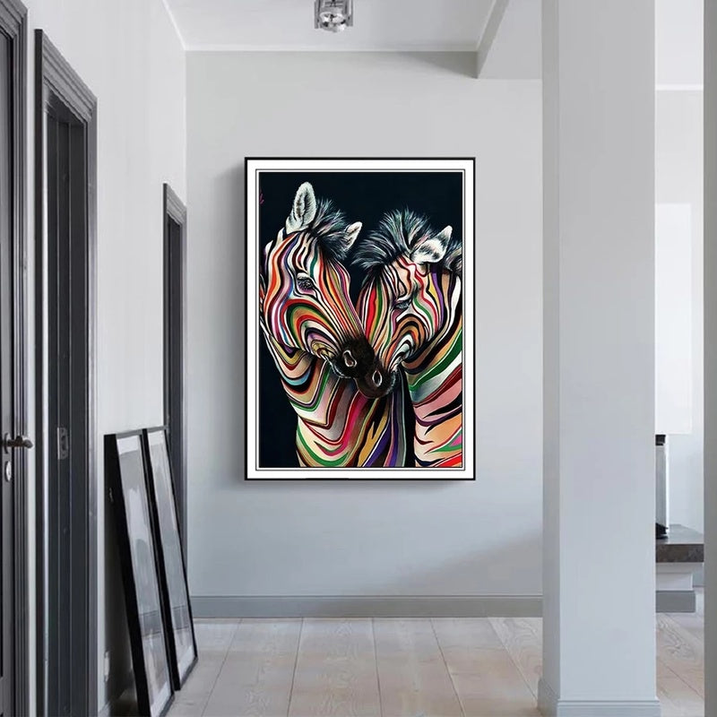 Modern Abstract Zebra Canvas Painting