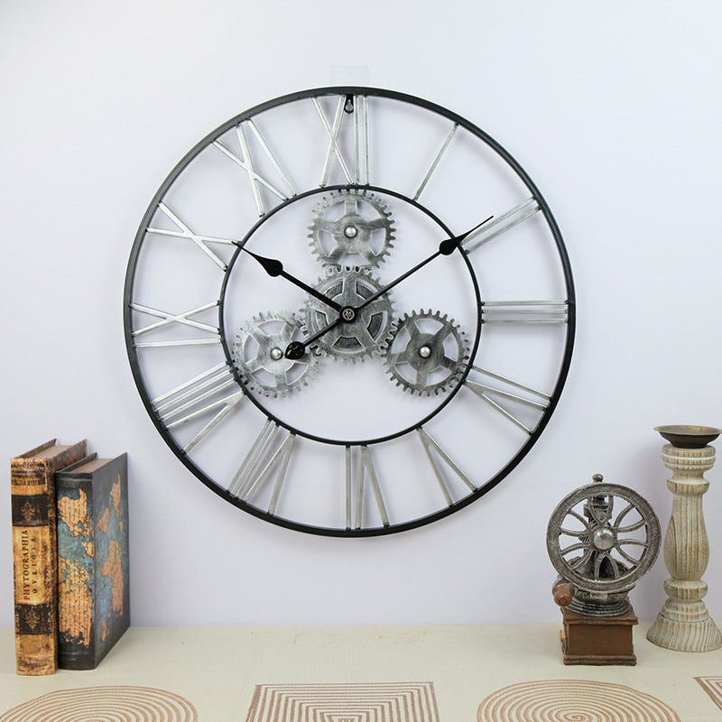 Antique Iron Gear Wall Clock