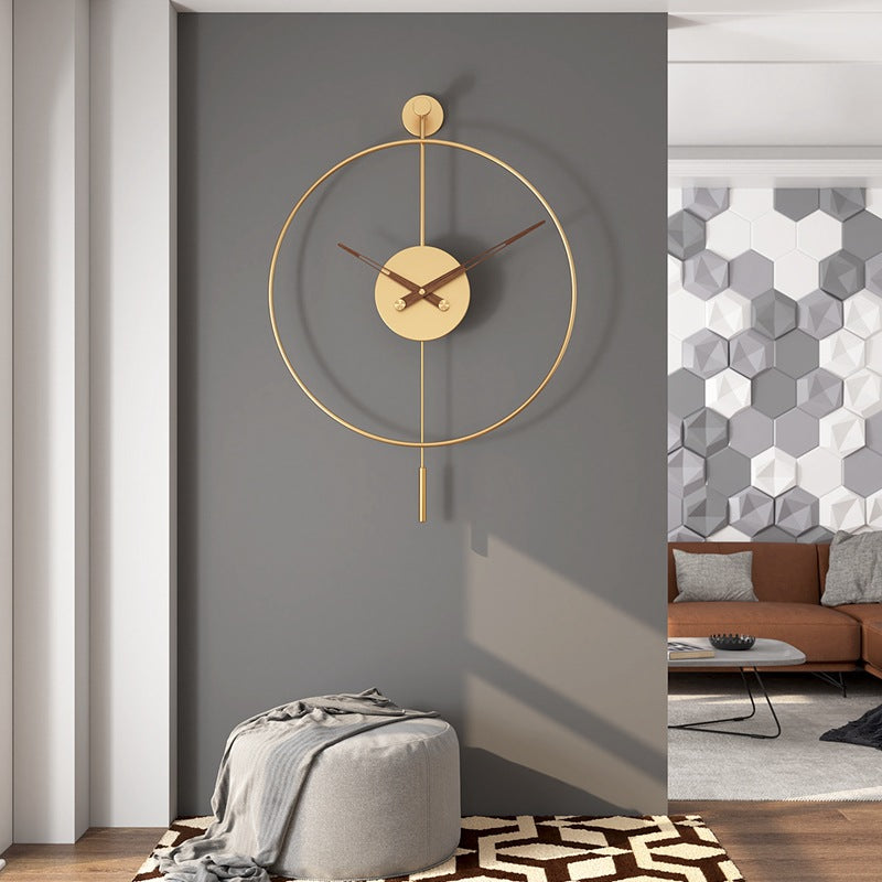 large metal minimalist wall clock