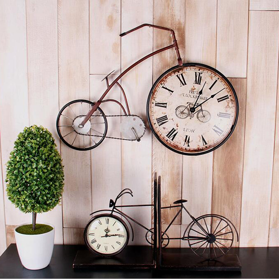 Creative bicycle wall clock retro