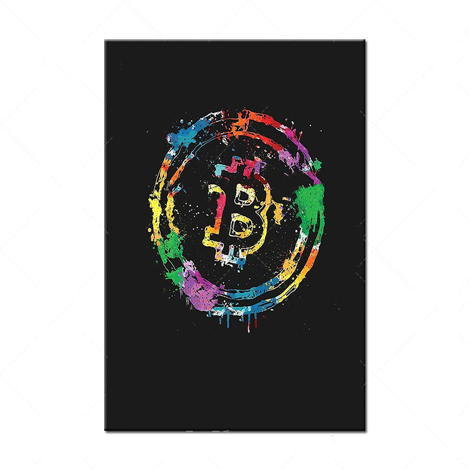 bitcoin canvas wall art