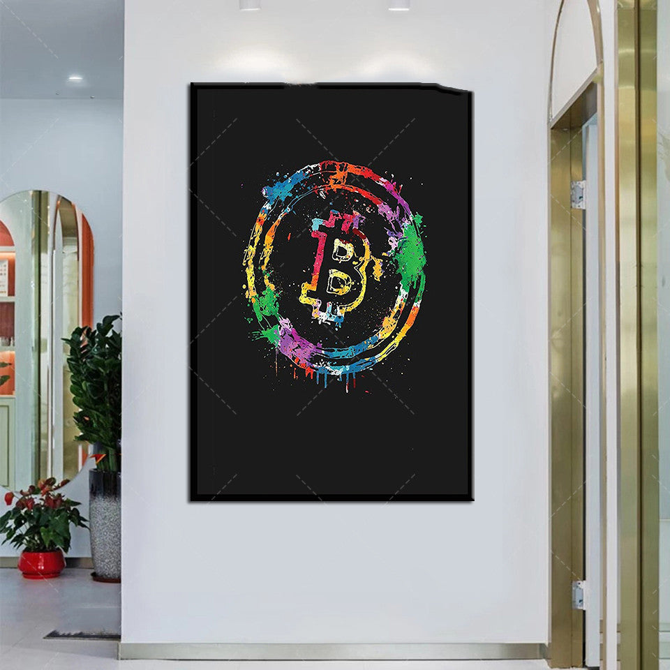 bitcoin canvas wall art