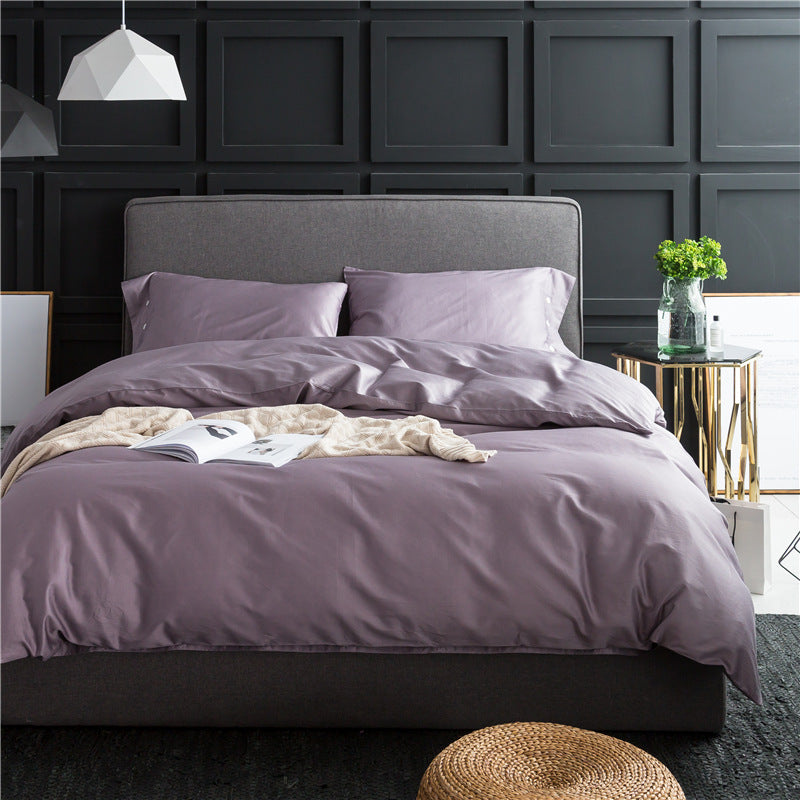 Pure colour four-piece bedding