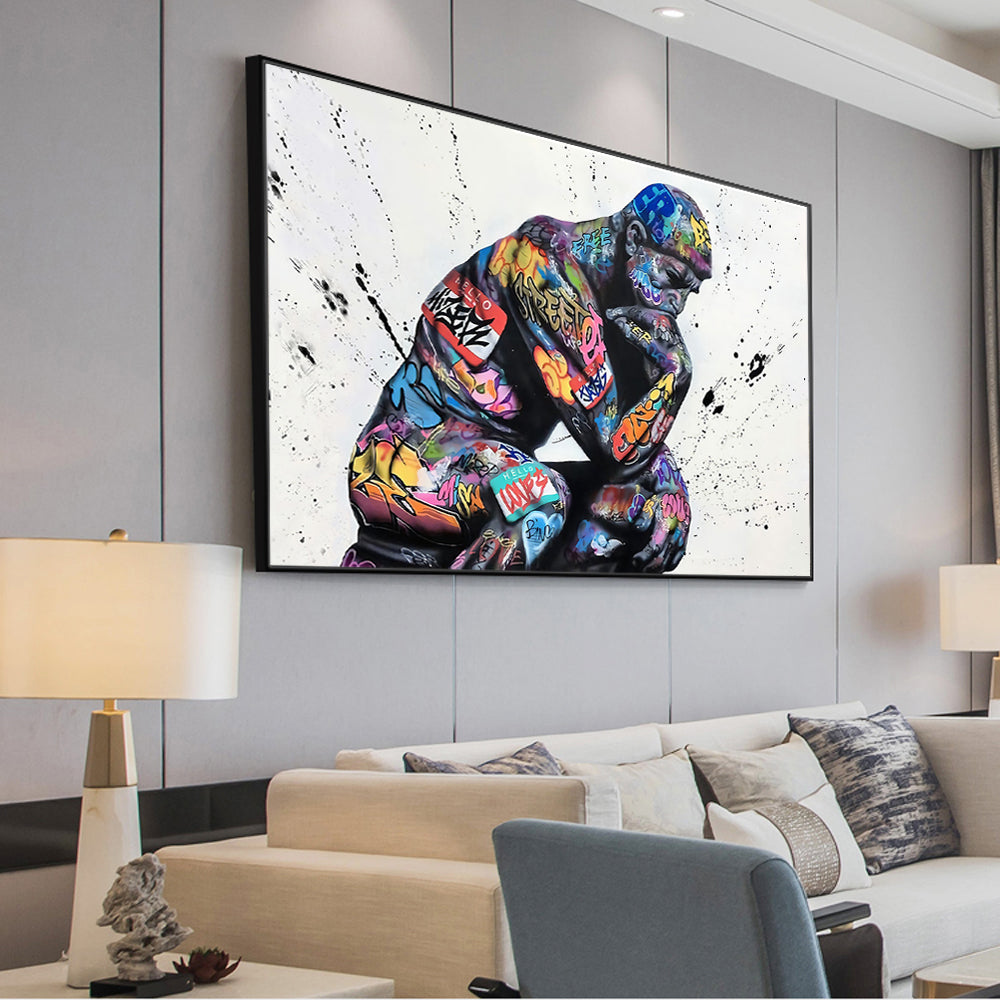 Thinker Man canvas Wall Art Abstract