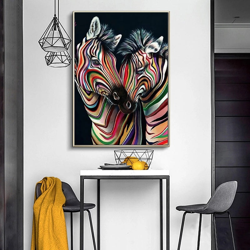 Modern Abstract Zebra Canvas Painting