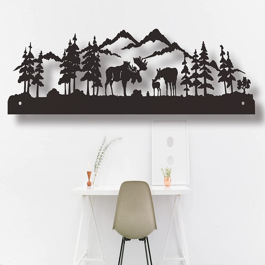 Metal Wall Art Forest Deer Decoration