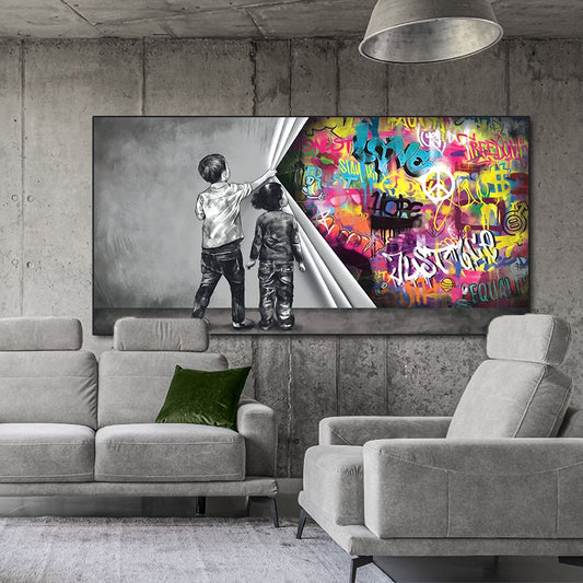 Children's Graffiti Wall Art Canvas