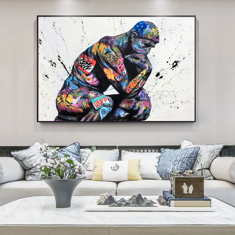 Thinker Man canvas Wall Art Abstract