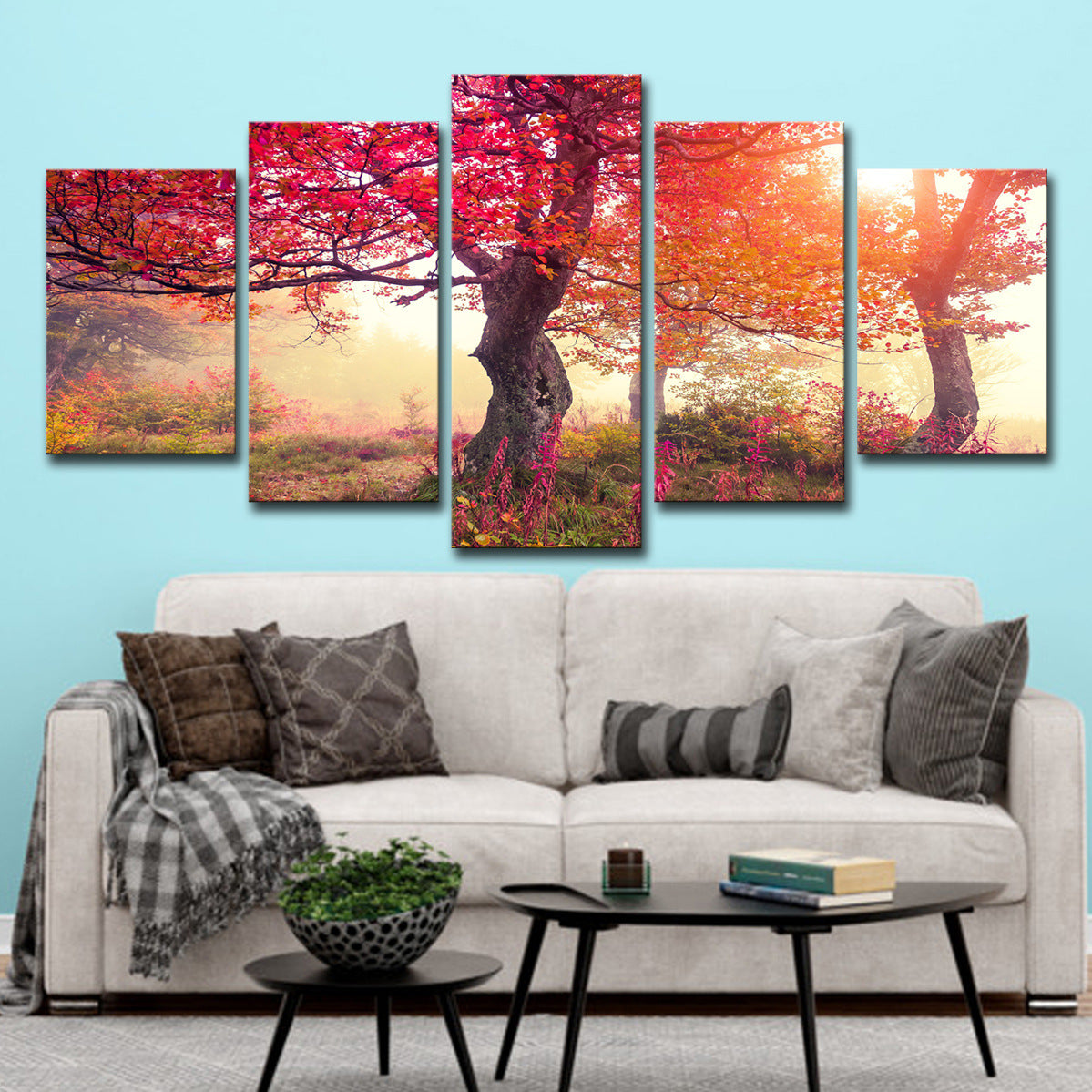 5 Pieces Canvas Art Season Autumn Trees