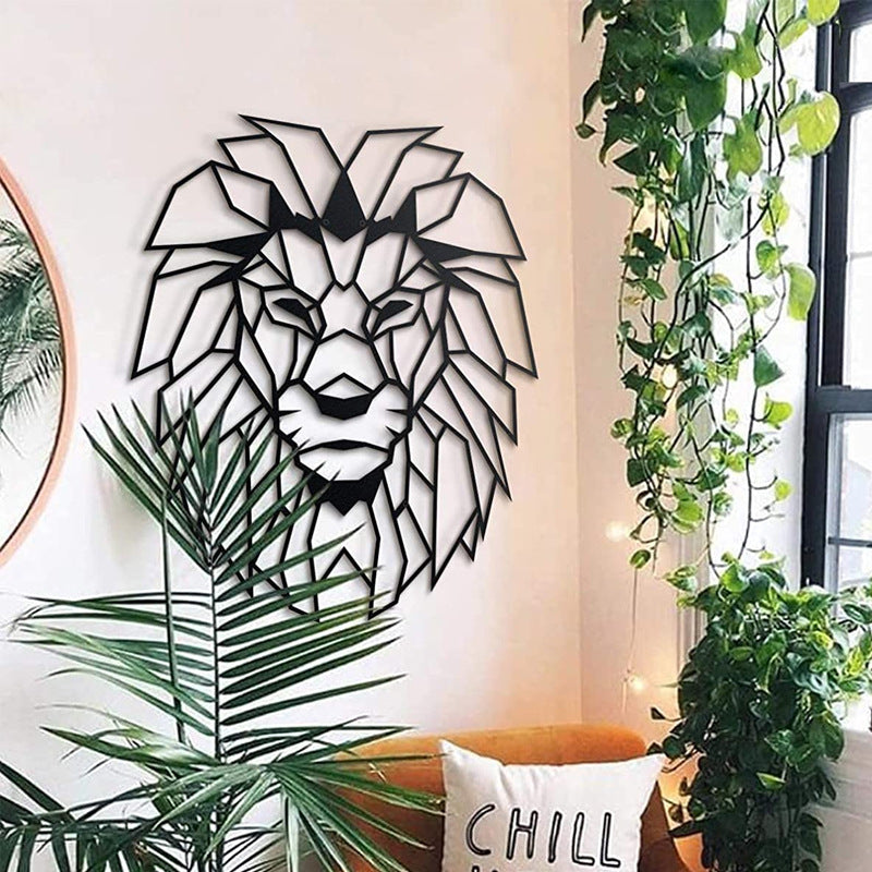 Lion Head Metal Wall Art