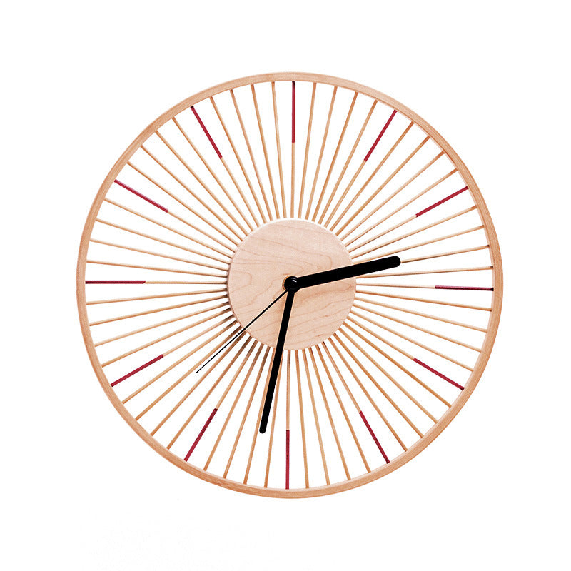 Japanese Style Wall Clock Solid Wood