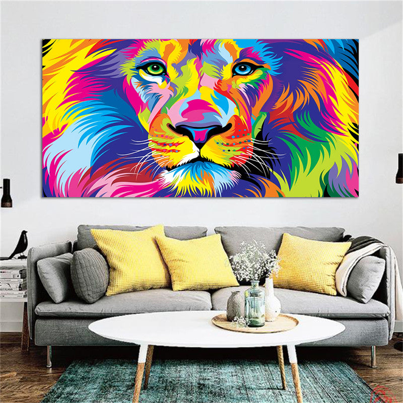 Colourful Lion Canvas wall art