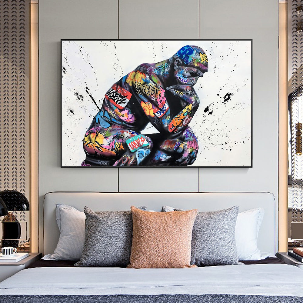 Thinker Man canvas Wall Art Abstract