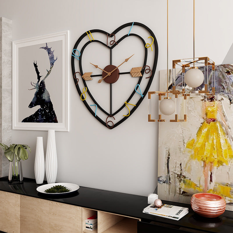 Living Room Heart shape wall clock