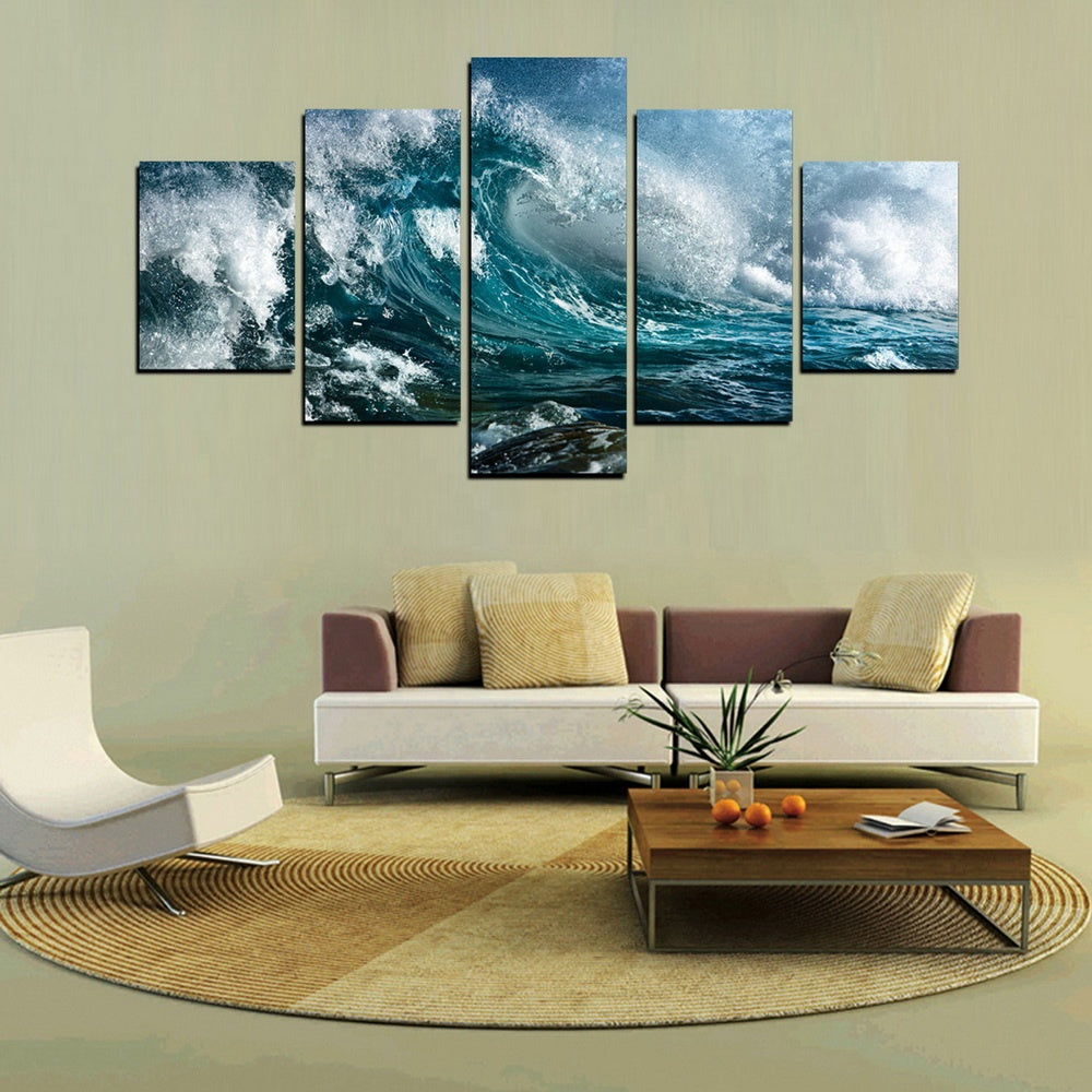 5 Piece Ocean Wave Canvas Wall art