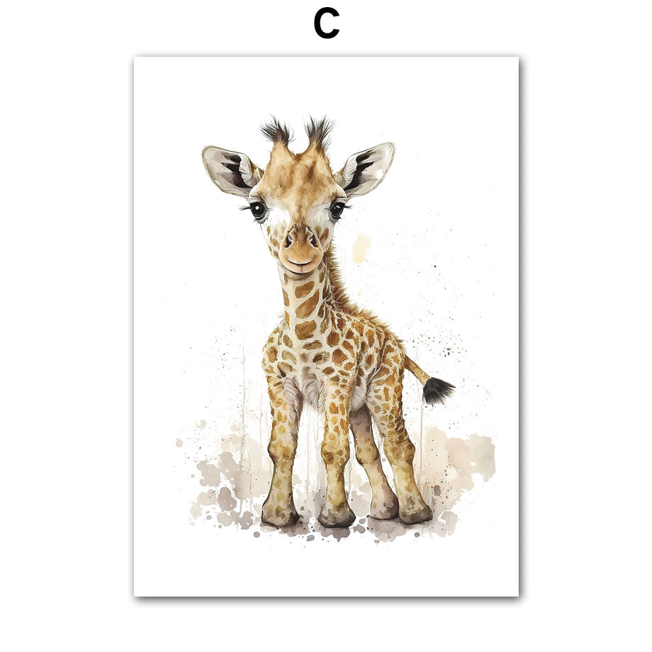 Baby animals , children's canvas wall art