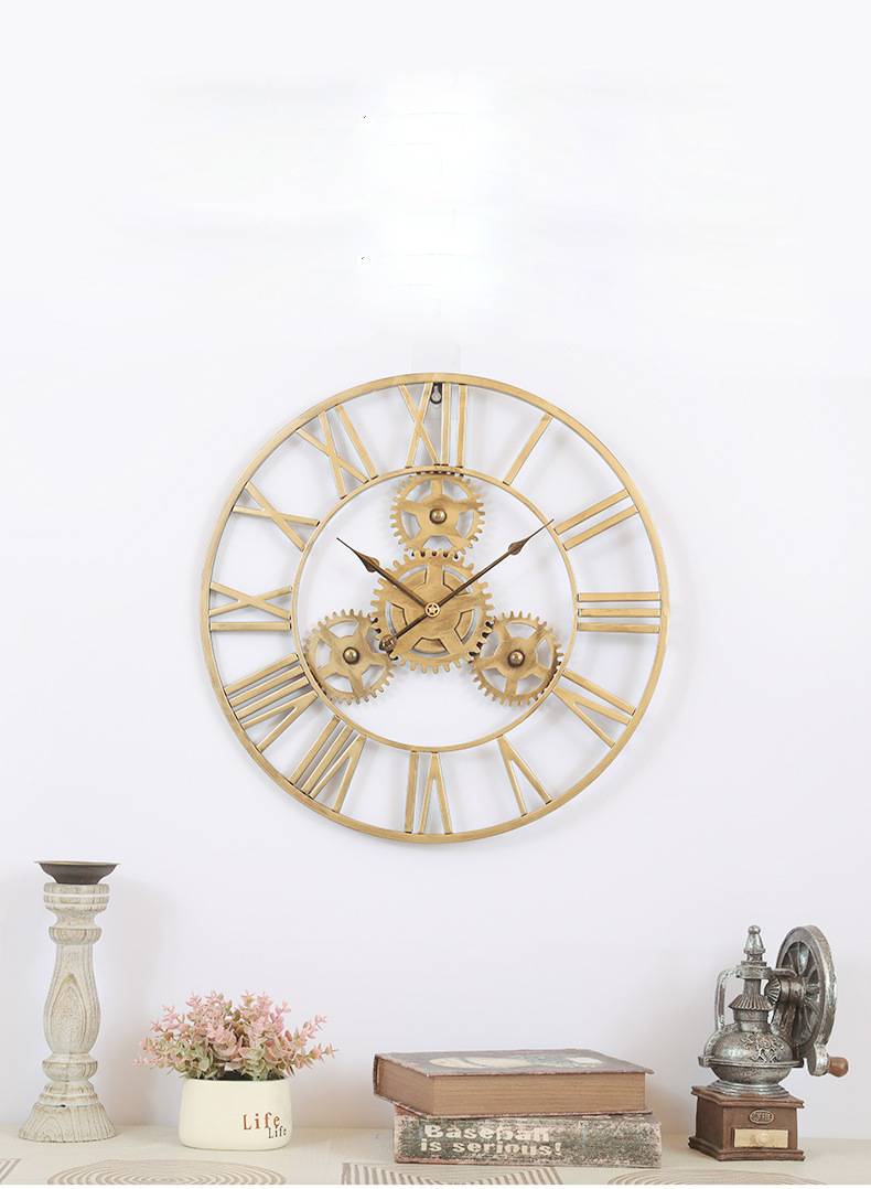 Antique Iron Gear Wall Clock