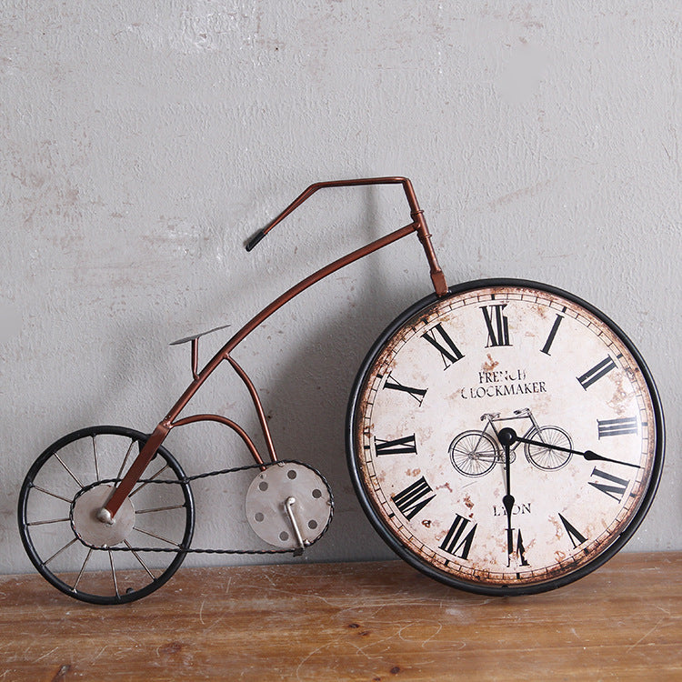 Creative bicycle wall clock retro