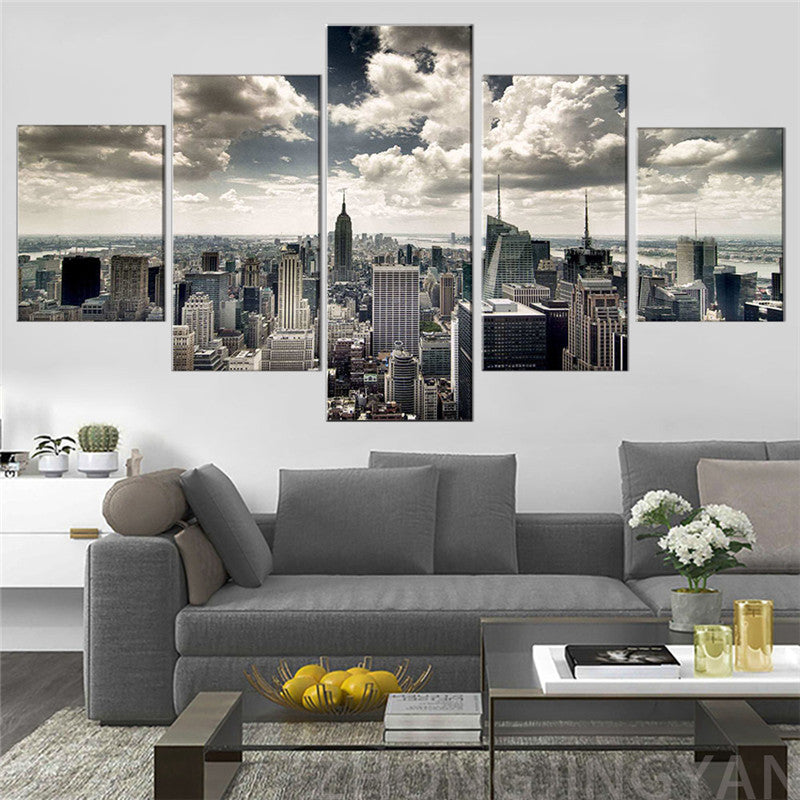 Canvas Wall art 5 Piece city skyline