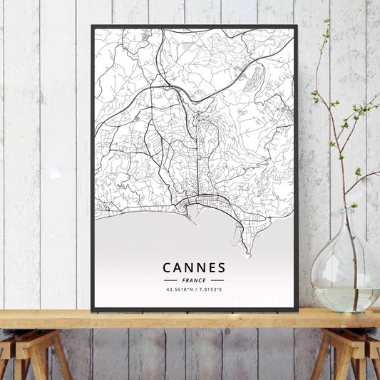 France City Map , canvas wall art