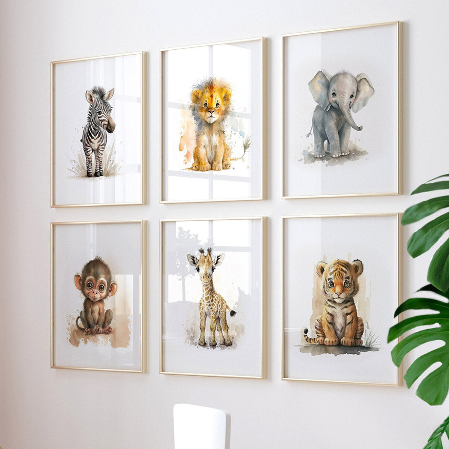 Baby animals , children's canvas wall art