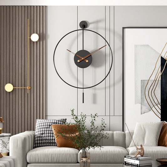 large metal minimalist wall clock