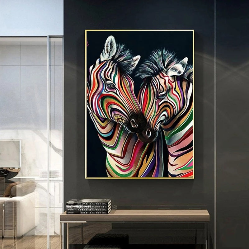 Modern Abstract Zebra Canvas Painting