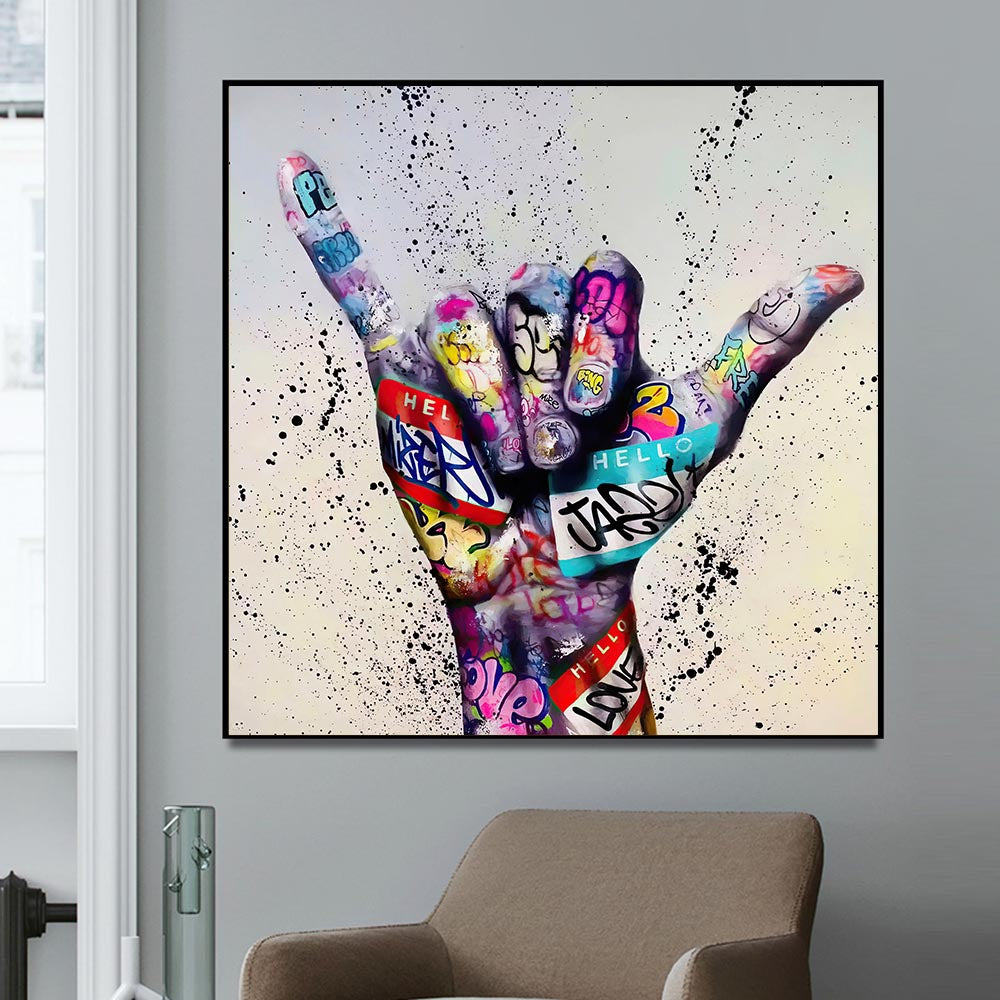 Abstract Gesture Graffiti Art Canvas Painting