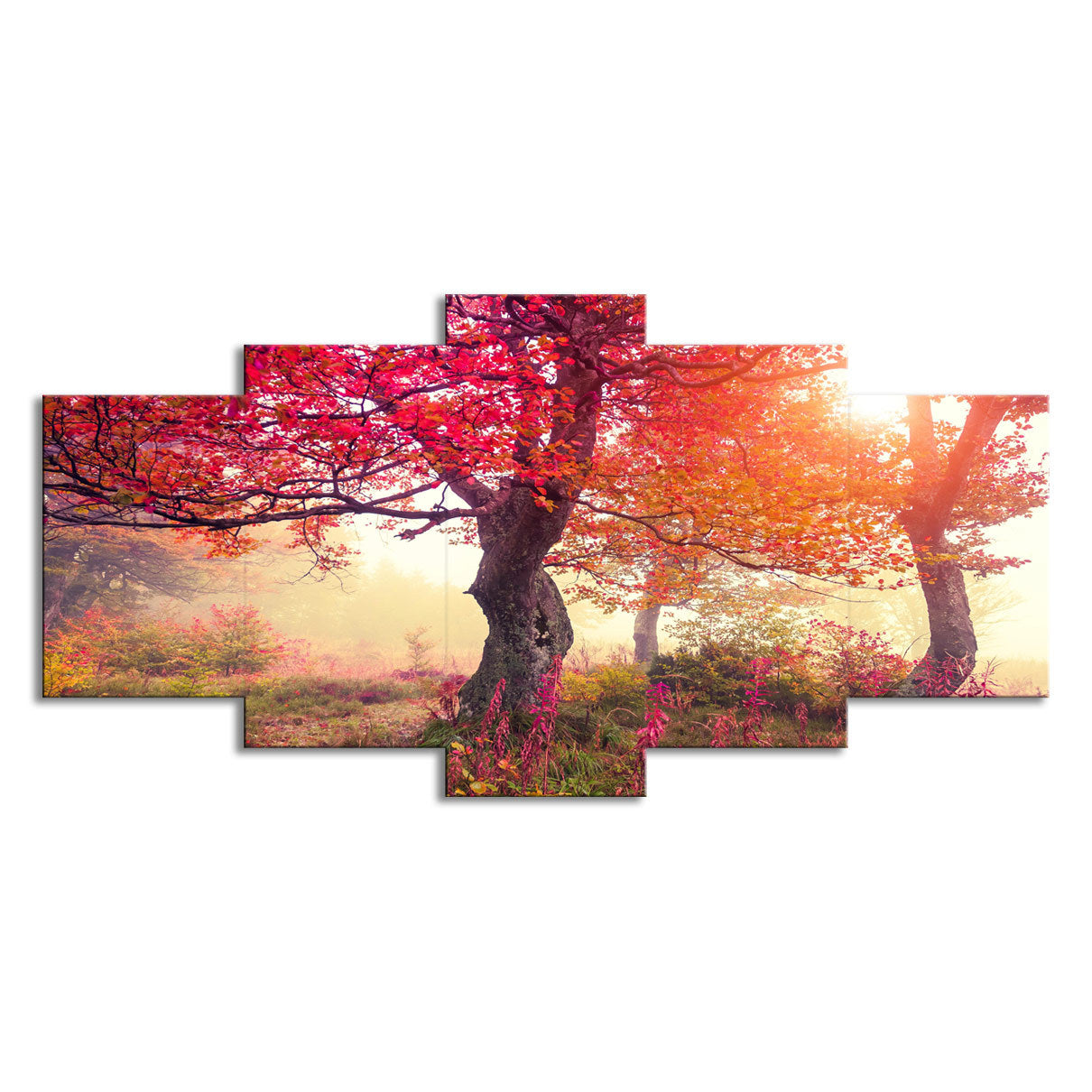 5 Pieces Canvas Art Season Autumn Trees