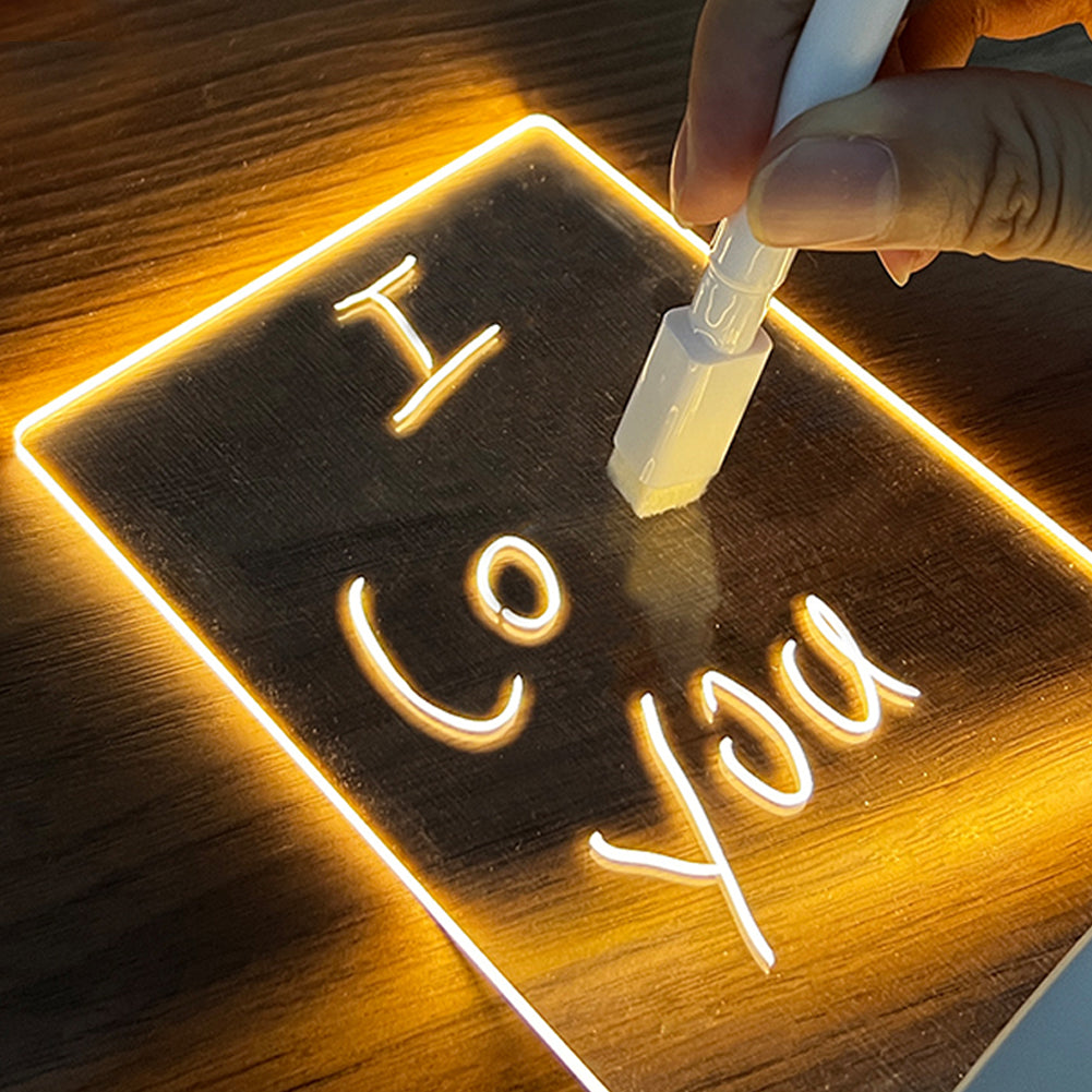 Creative Note Board Creative Led Night Light USB Message Board Light  With Pen