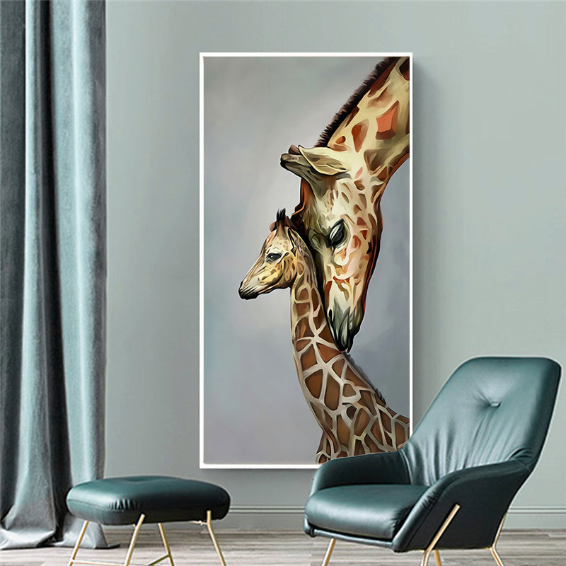 Giraffe Canvas Painting Family Posters