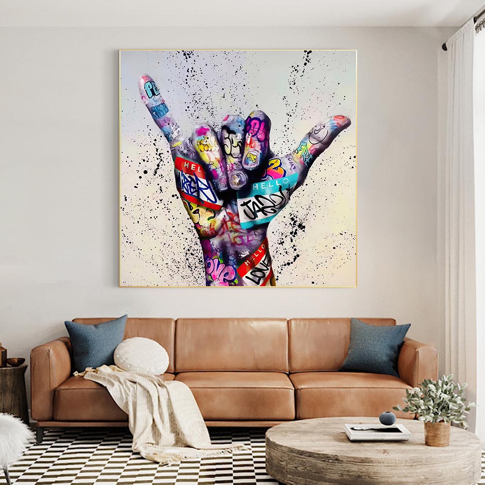 Abstract Gesture Graffiti Art Canvas Painting