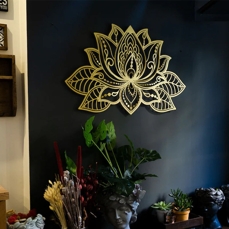 Metal Lotus Wall Art Indoor Outdoor Hanging Pieces