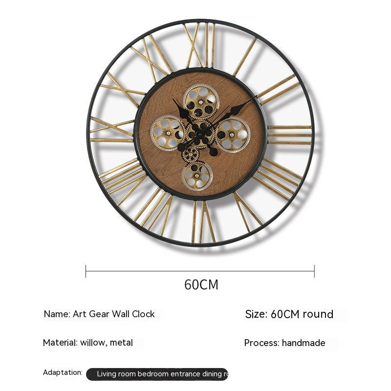 American Retro Decoration Creative Mechanical Style Decorative Clocks