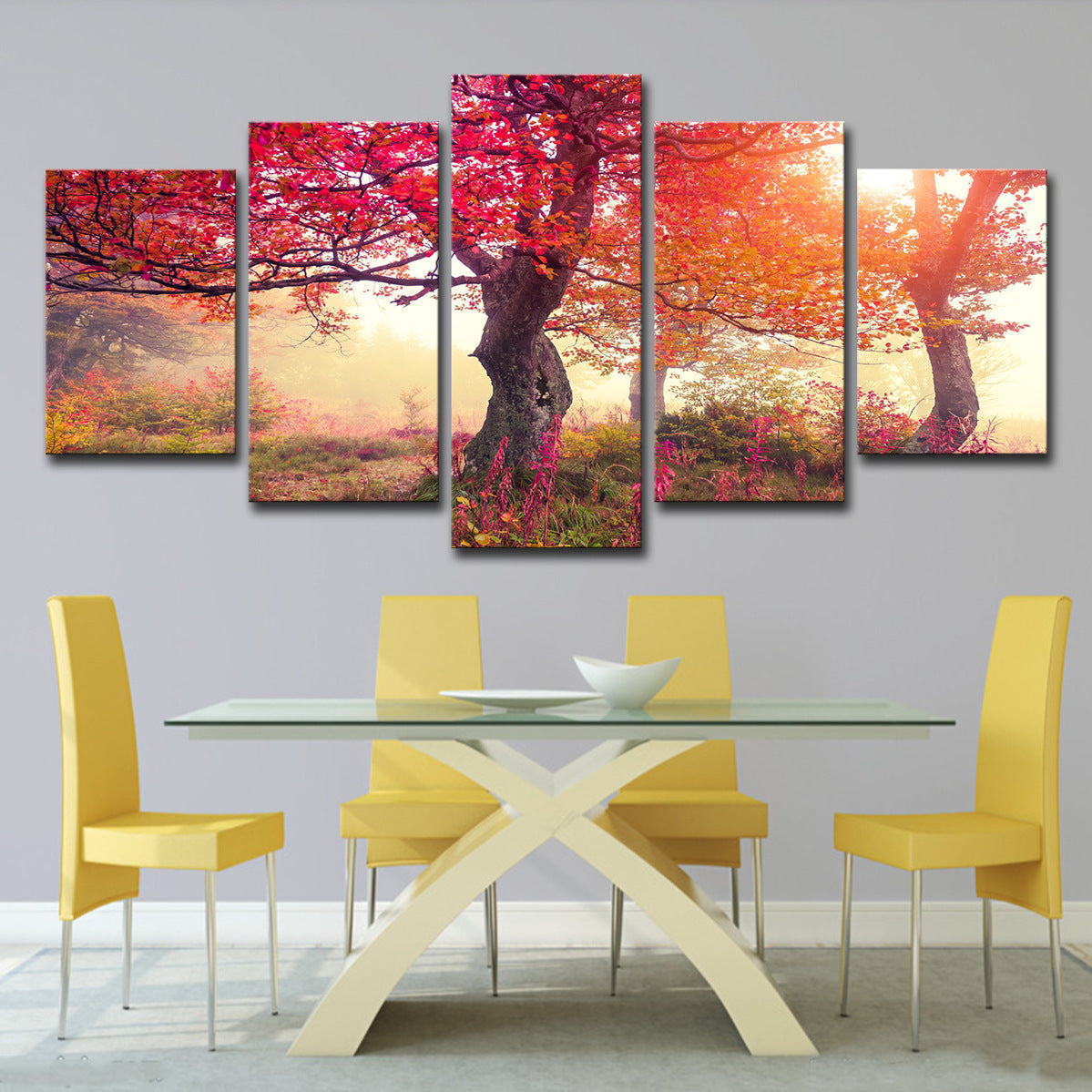 5 Pieces Canvas Art Season Autumn Trees