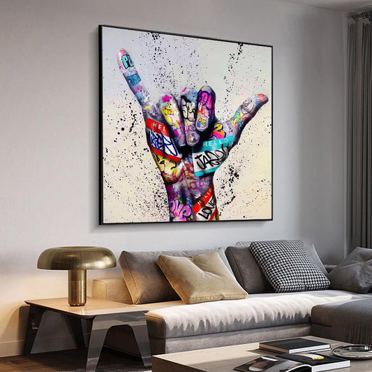 Abstract Gesture Graffiti Art Canvas Painting