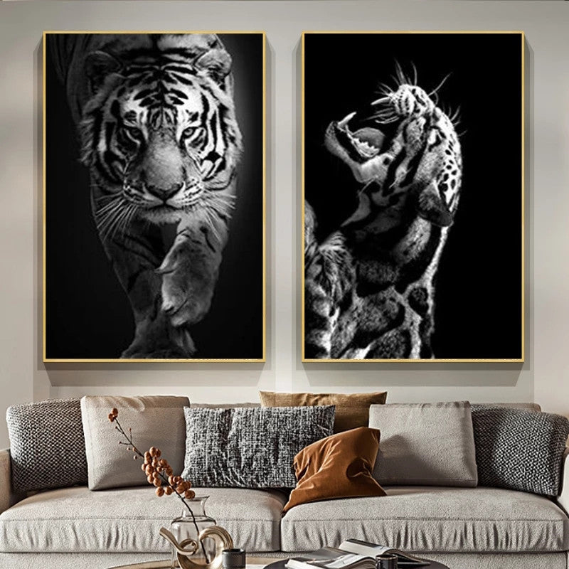 Black And White  Tiger Wall Canvas art