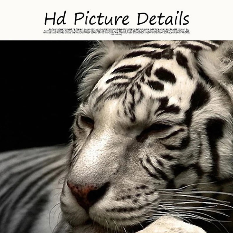 Black And White Tiger Canvas Animal Poster Home Decor