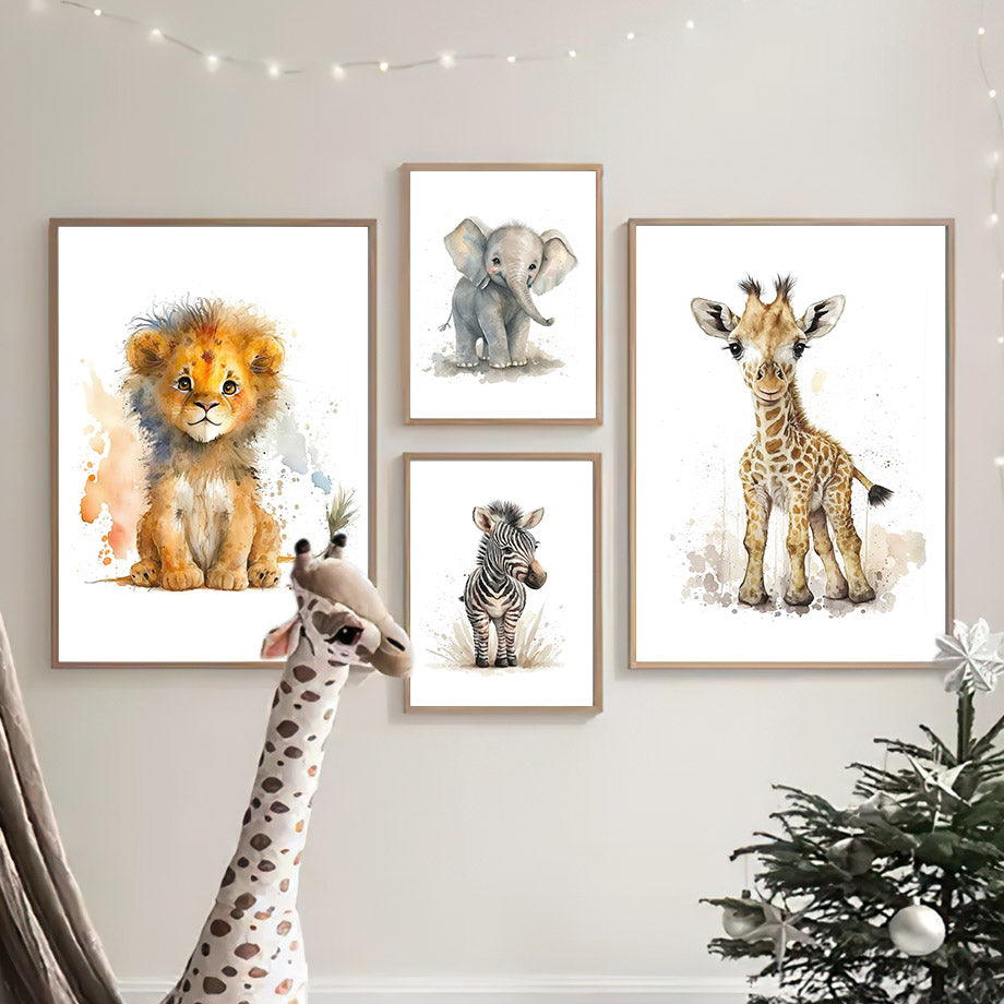 Baby animals , children's canvas wall art