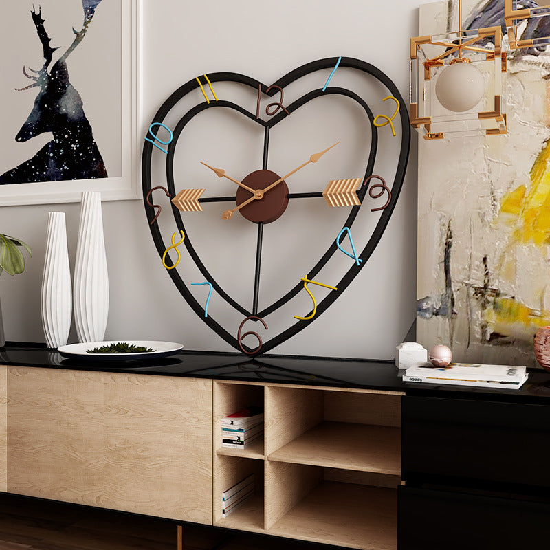 Living Room Heart shape wall clock