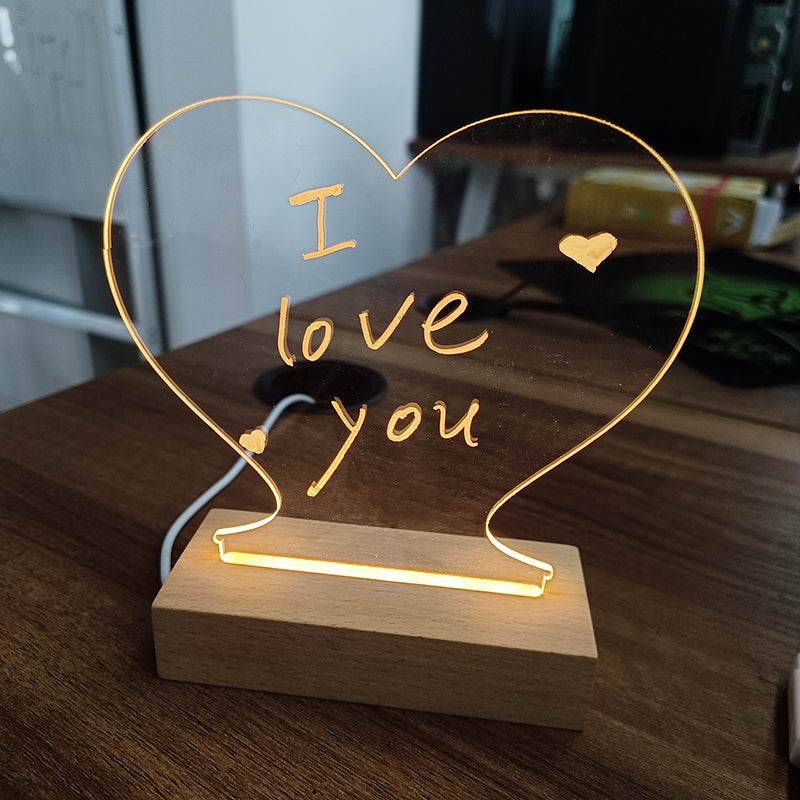 Creative Note Board Creative Led Night Light USB Message Board Light  With Pen