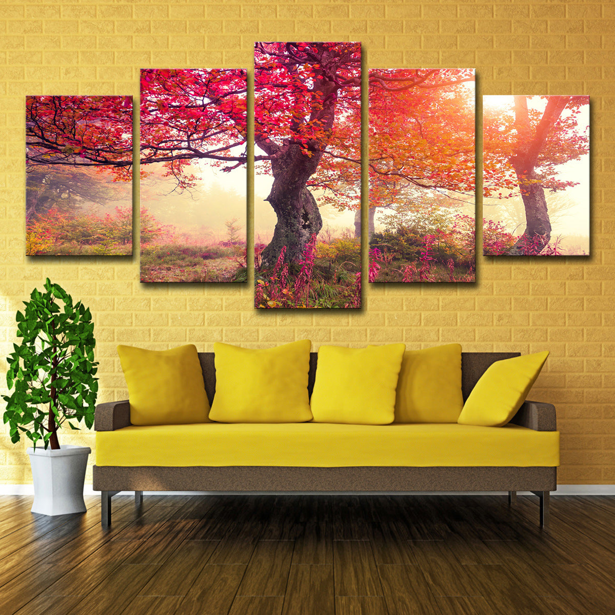 5 Pieces Canvas Art Season Autumn Trees