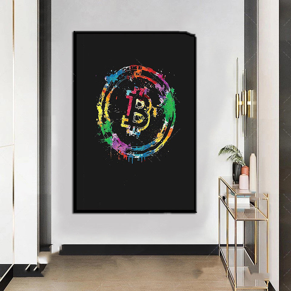 bitcoin canvas wall art